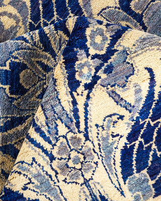 Contemporary Suzani Blue Wool Square Area Rug 6' 3" x 6' 6" - Solo Rugs