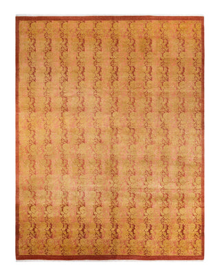 Traditional Mogul Pink Wool Area Rug 9' 0" x 11' 10" - Solo Rugs
