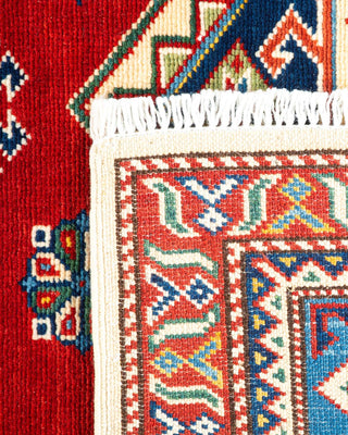 Bohemian Tribal Orange Wool Area Rug 5' 10" x 8' 7" - Solo Rugs