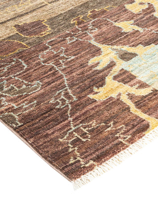Contemporary Eclectic Brown Wool Area Rug 10' 0" x 13' 3" - Solo Rugs