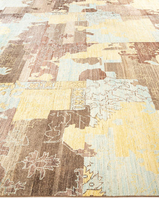 Contemporary Eclectic Brown Wool Area Rug 10' 0" x 13' 3" - Solo Rugs