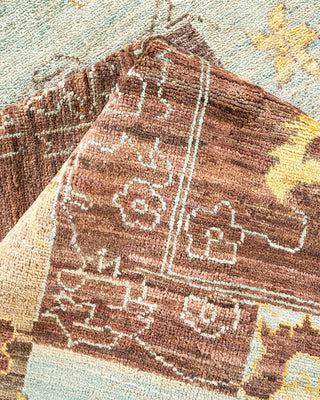 Contemporary Eclectic Brown Wool Area Rug 10' 0" x 13' 3" - Solo Rugs