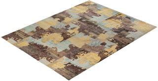 Contemporary Eclectic Brown Wool Area Rug 10' 0" x 13' 3" - Solo Rugs