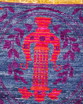 Contemporary Eclectic Yellow Wool Area Rug 8' 10" x 11' 10" - Solo Rugs