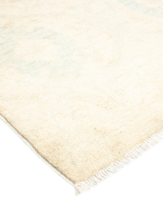 Contemporary Eclectic Ivory Wool Area Rug 9' 0" x 12' 3" - Solo Rugs