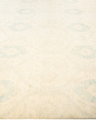 Contemporary Eclectic Ivory Wool Area Rug 9' 0" x 12' 3" - Solo Rugs
