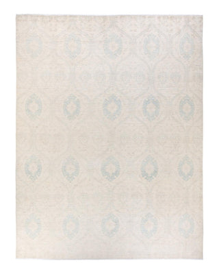 Contemporary Eclectic Ivory Wool Area Rug 9' 0" x 12' 3" - Solo Rugs