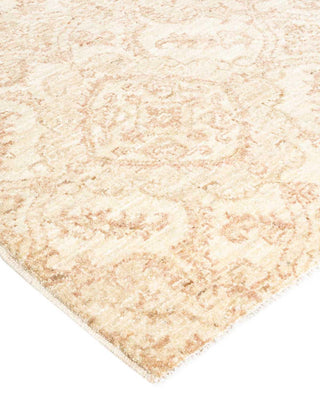 Contemporary Eclectic Ivory Wool Area Rug 4' 1" x 6' 3" - Solo Rugs