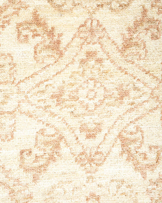 Contemporary Eclectic Ivory Wool Area Rug 4' 1" x 6' 3" - Solo Rugs