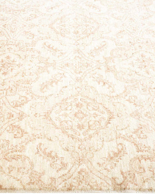 Contemporary Eclectic Ivory Wool Area Rug 4' 1" x 6' 3" - Solo Rugs