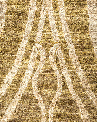 Contemporary Eclectic Green Wool Area Rug 8' 10" x 12' 5" - Solo Rugs