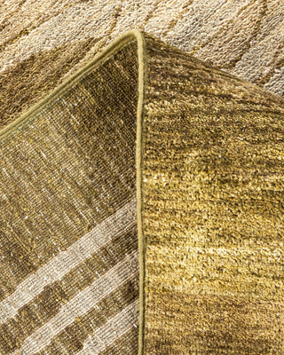 Contemporary Eclectic Green Wool Area Rug 8' 10" x 12' 5" - Solo Rugs