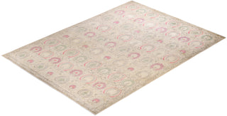 Contemporary Suzani Ivory Wool Area Rug 10' 0" x 14' 4" - Solo Rugs