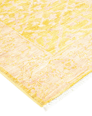 Contemporary Eclectic Yellow Wool Runner 2' 9" x 11' 8" - Solo Rugs