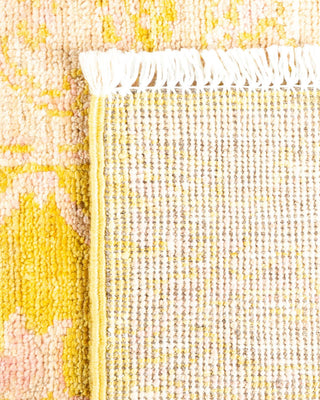 Contemporary Eclectic Yellow Wool Runner 2' 9" x 11' 8" - Solo Rugs