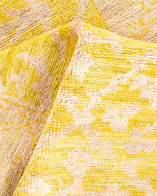 Contemporary Eclectic Yellow Wool Runner 2' 9" x 11' 8" - Solo Rugs