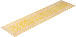 Contemporary Eclectic Yellow Wool Runner 2' 9" x 11' 8" - Solo Rugs
