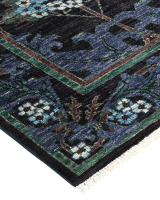 Contemporary Arts & Crafts Black Wool Runner 2' 7" x 8' 1" - Solo Rugs