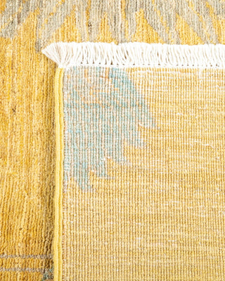Contemporary Eclectic Yellow Wool Runner 2' 4" x 9' 9" - Solo Rugs