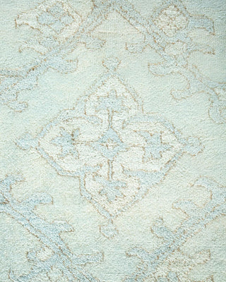 Contemporary Vibrance Light Blue Wool Runner 6' 2" x 12' 2" - Solo Rugs