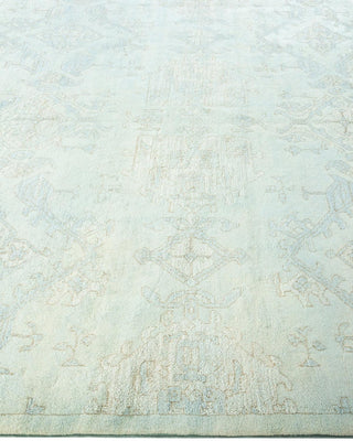 Contemporary Vibrance Light Blue Wool Runner 6' 2" x 12' 2" - Solo Rugs