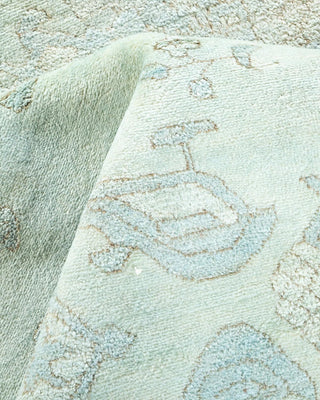 Contemporary Vibrance Light Blue Wool Runner 6' 2" x 12' 2" - Solo Rugs
