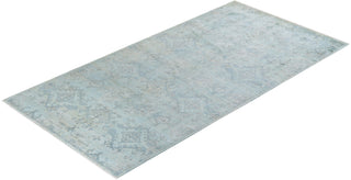 Contemporary Vibrance Light Blue Wool Runner 6' 2" x 12' 2" - Solo Rugs