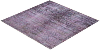 Contemporary Vibrance Purple Wool Area Rug 5' 10" x 5' 10" - Solo Rugs