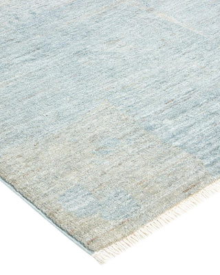 Contemporary Vibrance Light Gray Wool Square Area Rug 6' 0" x 6' 1" - Solo Rugs