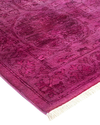 Contemporary Vibrance Purple Wool Area Rug 4' 2" x 7' 9" - Solo Rugs