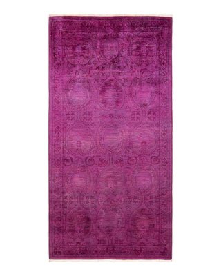Contemporary Vibrance Purple Wool Area Rug 4' 2" x 7' 9" - Solo Rugs