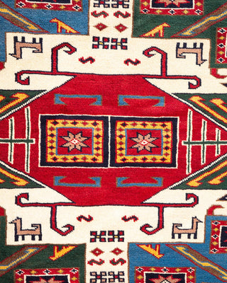 Bohemian Tribal Ivory Wool Area Rug 8' 5" x 10' 2" - Solo Rugs