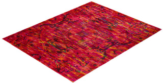 Contemporary Vibrance Purple Wool Area Rug 8' 2" x 10' 1" - Solo Rugs