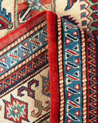 Bohemian Tribal Red Wool Area Rug 4' 4" x 6' 2" - Solo Rugs