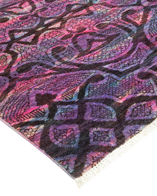 Contemporary Vibrance Pink Wool Area Rug 5' 1" x 8' 0" - Solo Rugs