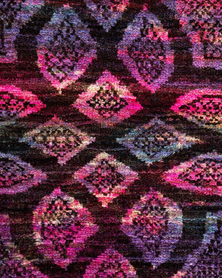 Contemporary Vibrance Pink Wool Area Rug 5' 1" x 8' 0" - Solo Rugs