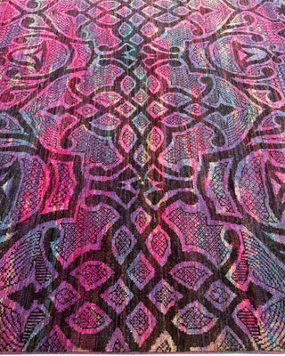 Contemporary Vibrance Pink Wool Area Rug 5' 1" x 8' 0" - Solo Rugs