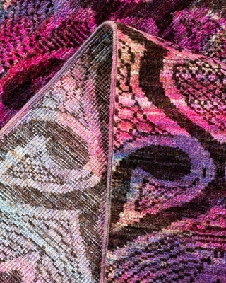 Contemporary Vibrance Pink Wool Area Rug 5' 1" x 8' 0" - Solo Rugs