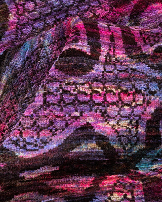 Contemporary Vibrance Pink Wool Area Rug 5' 1" x 8' 0" - Solo Rugs