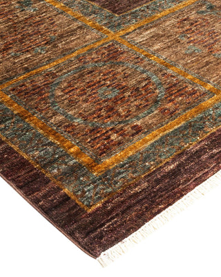 Contemporary Eclectic Brown Wool Area Rug 9' 0" x 11' 10" - Solo Rugs