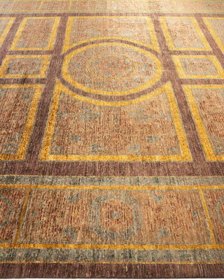 Contemporary Eclectic Brown Wool Area Rug 9' 0" x 11' 10" - Solo Rugs