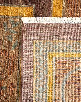 Contemporary Eclectic Brown Wool Area Rug 9' 0" x 11' 10" - Solo Rugs