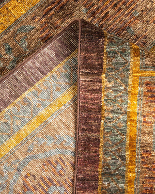 Contemporary Eclectic Brown Wool Area Rug 9' 0" x 11' 10" - Solo Rugs