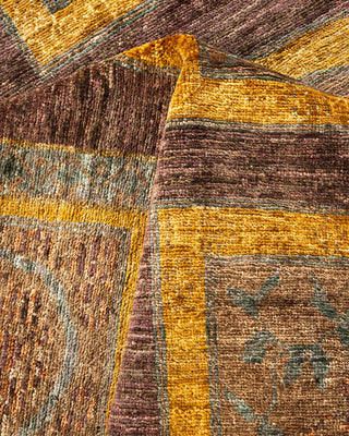 Contemporary Eclectic Brown Wool Area Rug 9' 0" x 11' 10" - Solo Rugs