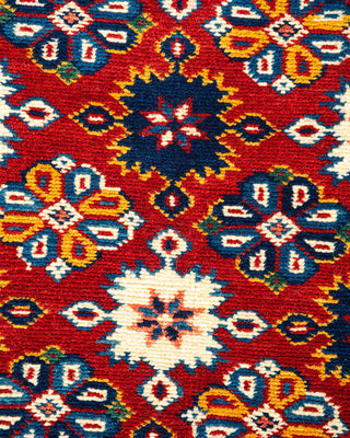 Bohemian Tribal Orange Wool Area Rug 5' 0" x 7' 2" - Solo Rugs