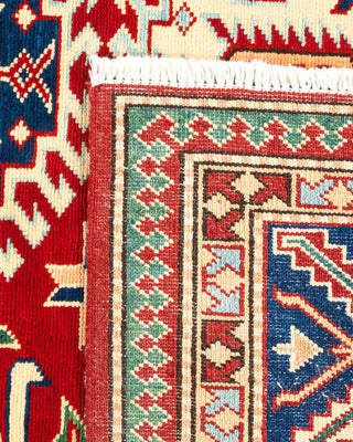 Bohemian Tribal Orange Wool Area Rug 4' 9" x 6' 8" - Solo Rugs