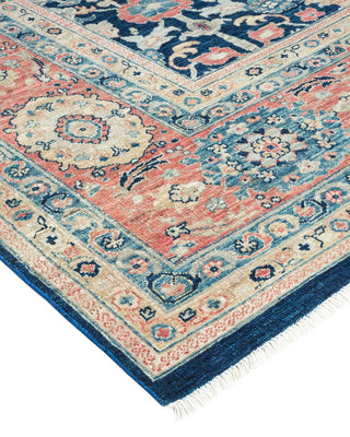 Contemporary Eclectic Blue Wool Area Rug 8' 7" x 12' 1" - Solo Rugs