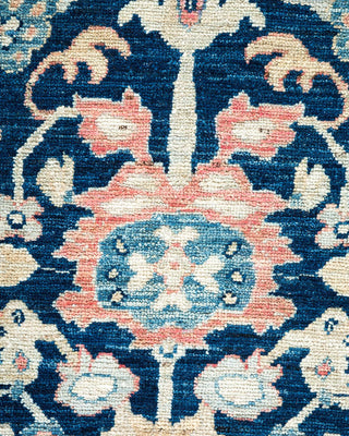 Contemporary Eclectic Blue Wool Area Rug 8' 7" x 12' 1" - Solo Rugs