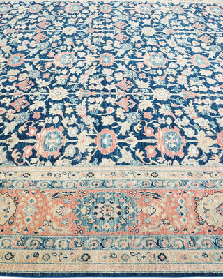 Contemporary Eclectic Blue Wool Area Rug 8' 7" x 12' 1" - Solo Rugs