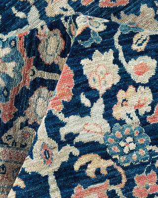 Contemporary Eclectic Blue Wool Area Rug 8' 7" x 12' 1" - Solo Rugs